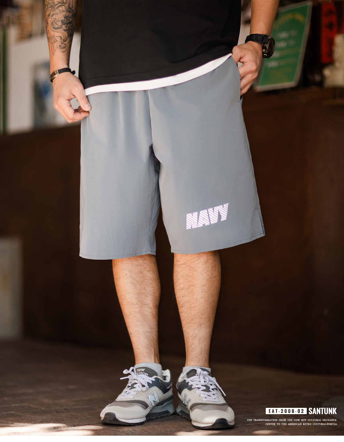 3色展開◆ヴィンテージUS NAVY復刻デザイントレーニング イージーショート パンツ◆サイズM~3XL