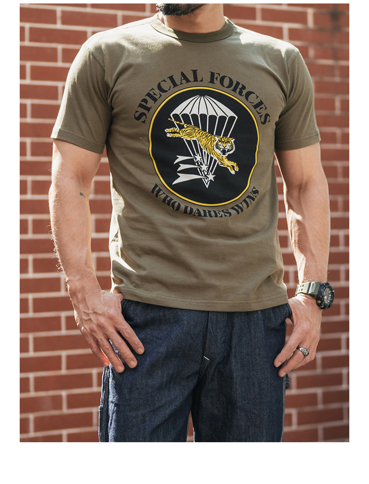 2色展開◆色味、プリントの雰囲気もGOOD◆ヴィンテージ復刻 FLYING TIGERプリント Tシャツ◆S~2XL