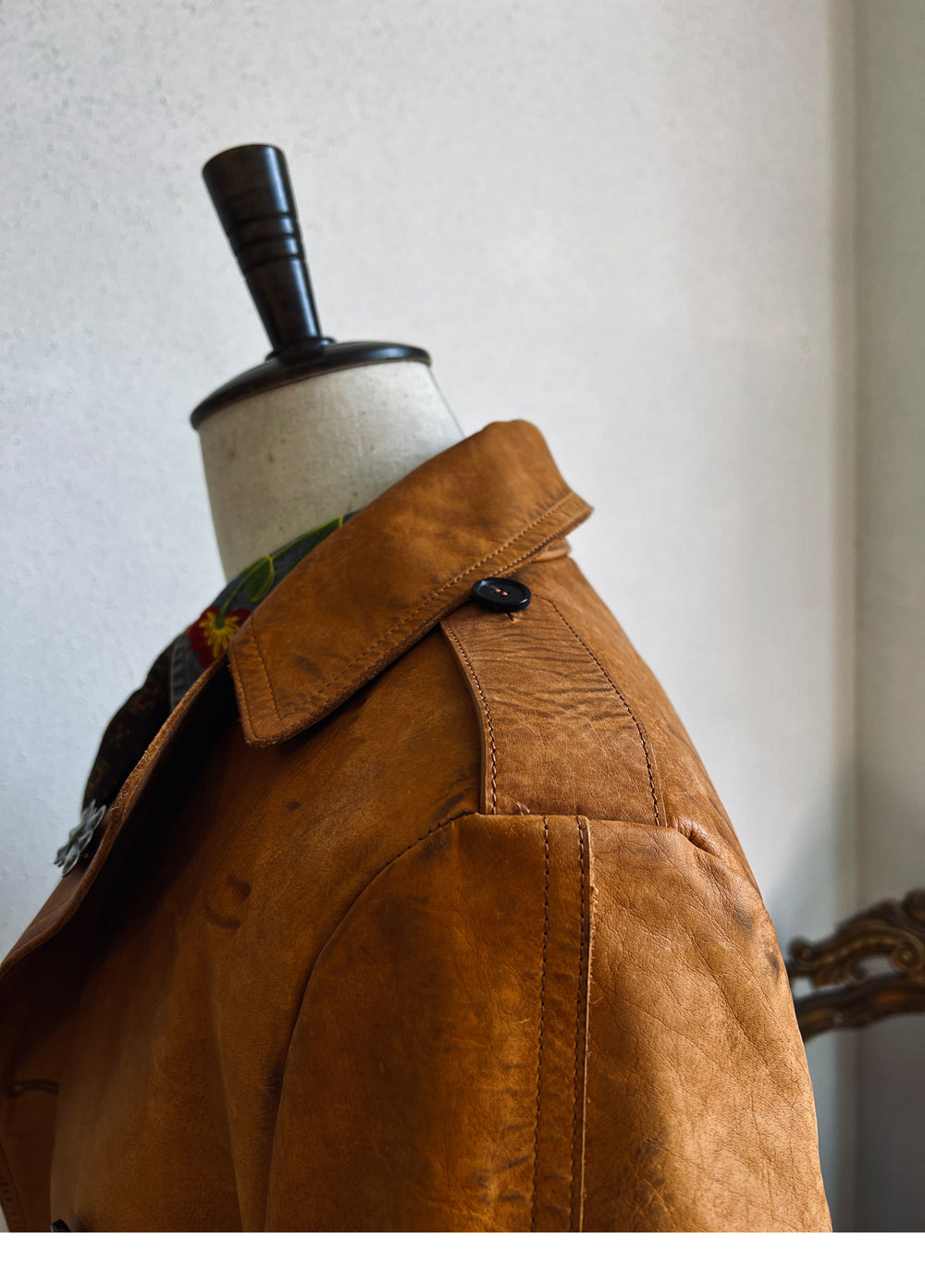 ◇ヴィンテージ復刻 イタリアン カーフレザー モーターサイクルコート◇S~3XL