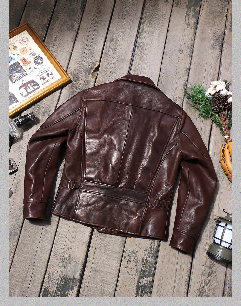 ヴィンテージ 復刻 カウレザー ダブルライダースジャケットM~4XL