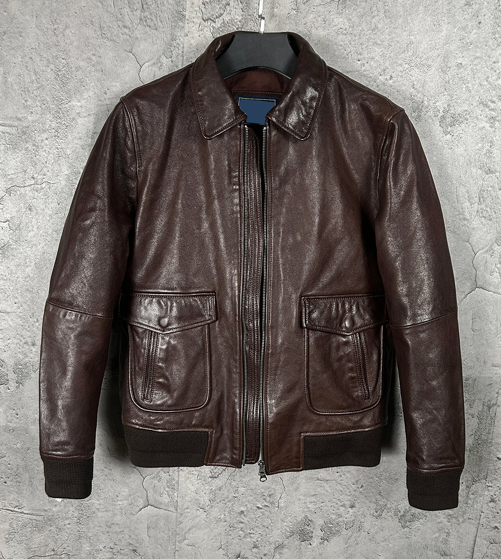 3色展開◇絶妙なヴィンテージ加工◇ゴートレザー G-1 フライトジャケット◇M~5XL