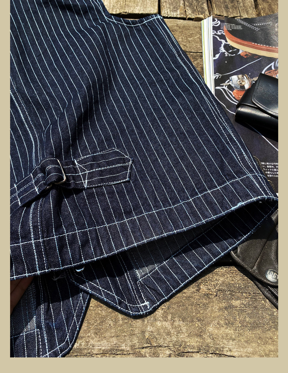 ◆ヴィンテージ復刻モデル ピンストライプデニム ワーク ベスト◆S~2XL