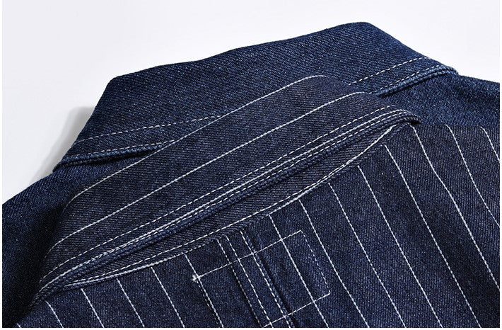 ゆったりシルエットが気分★ヴィンテージ復刻コットンデニムカバーオールジャケット★S~2XL