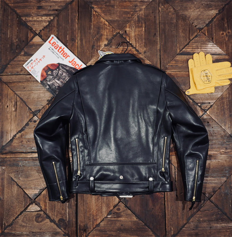 イタリア製カウレザー使用 Dポケ ダブルライダースジャケットS~4XL