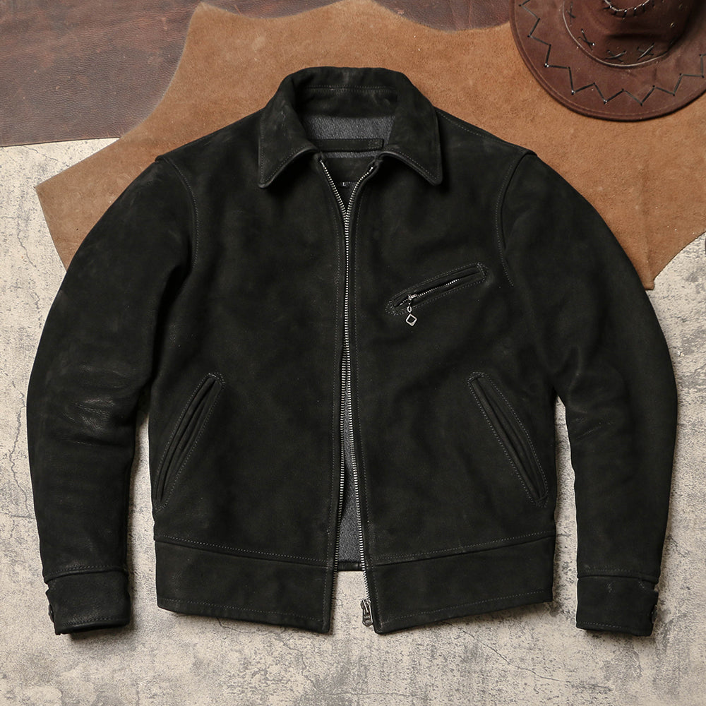 1930’s ヴィンテージ復刻型 ヌバックカウレザー シングルライダース ジャケット M~5XL