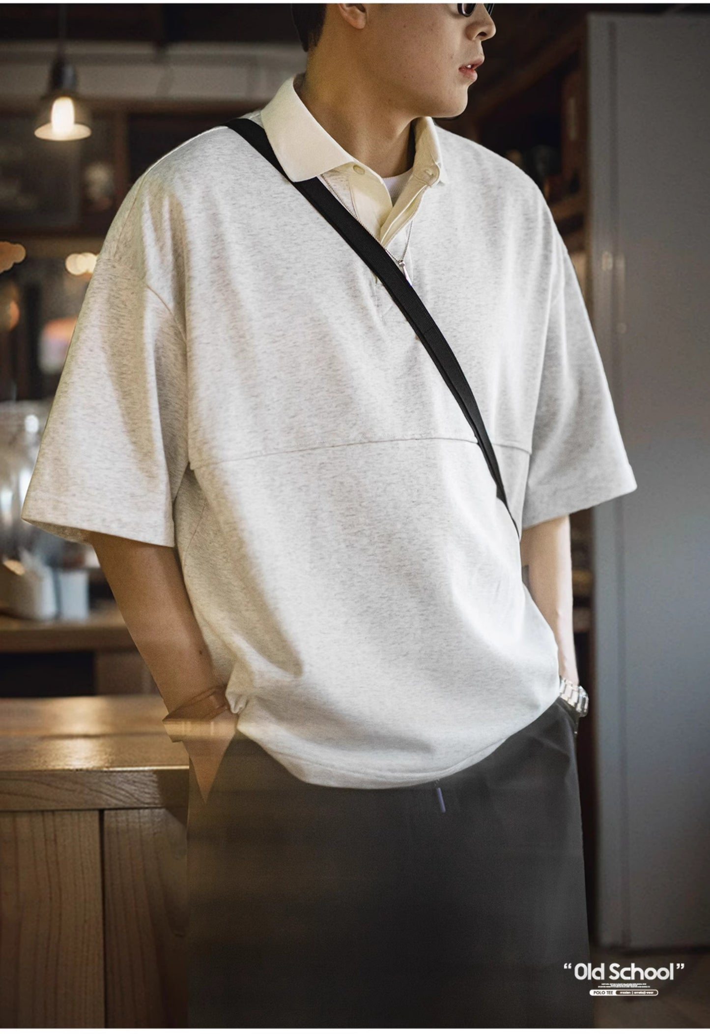 ☆ゆったりシルエット 5分丈ポロシャツ☆S~2XL