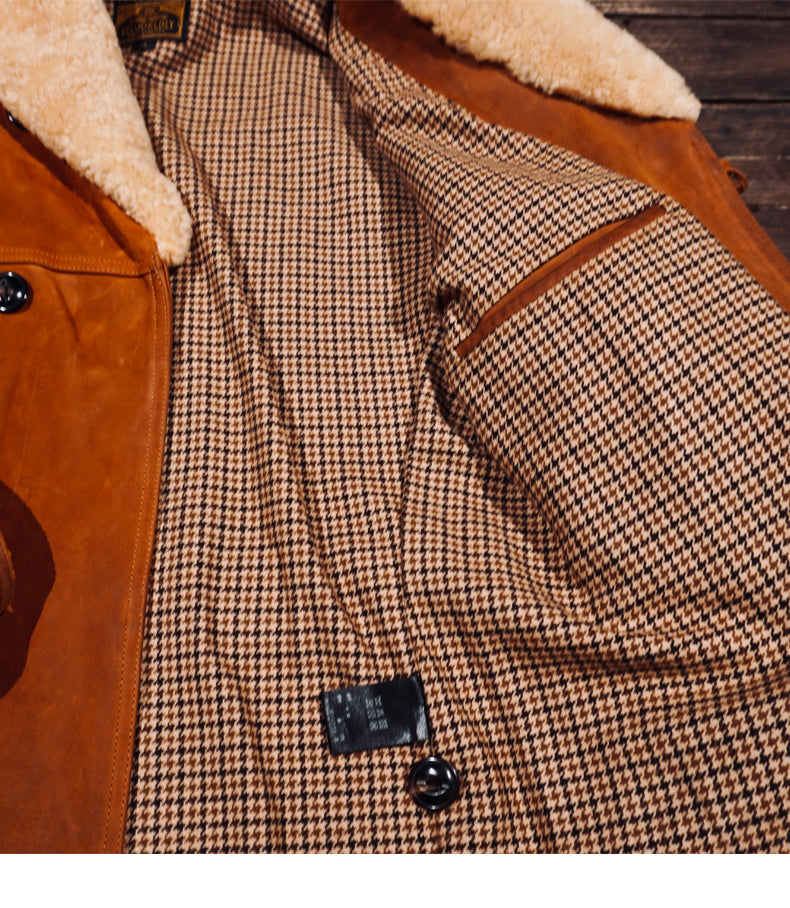 ★カウレザー×ムートン使用 ランチコート★S~4XL