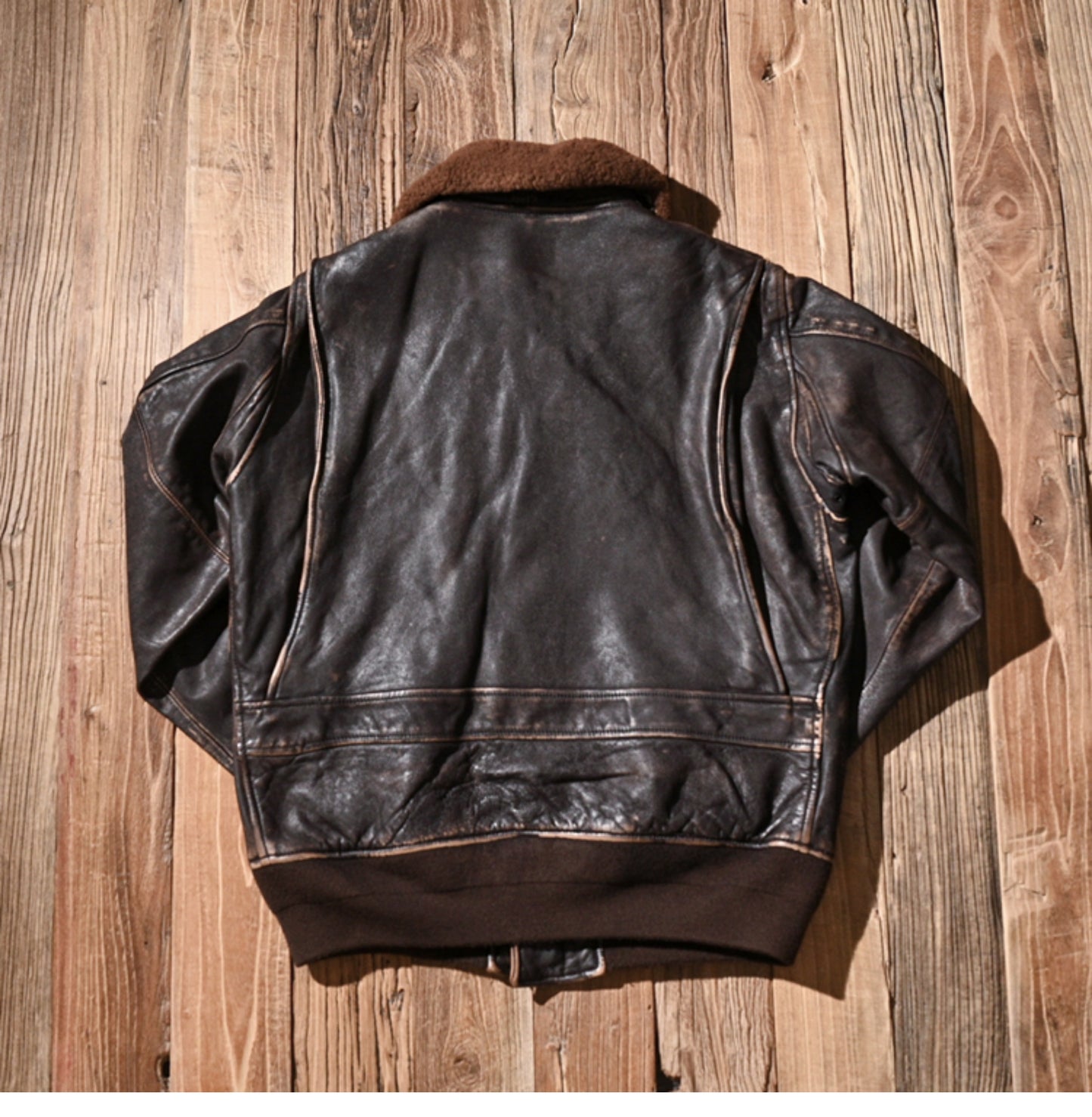 絶妙なヴィンテージ加工★ゴートレザーG-1 フライトジャケット★M~2XL