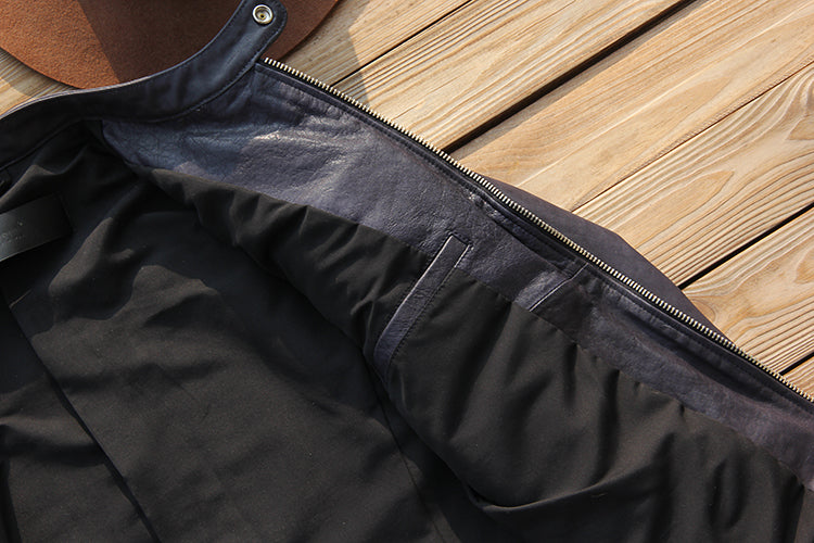 植物タンニン鞣しラムレザー シングルライダースジャケット M~4XL