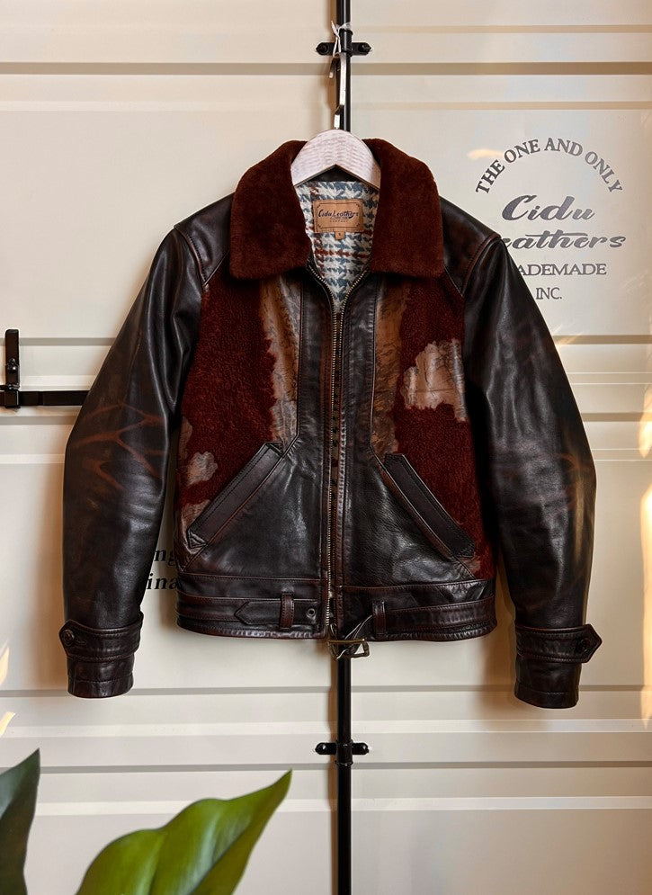 1930's ヴィンテージ復刻 茶芯ホースハイド使用 GRIZZLY JACKET ハラコ 熊ジャン