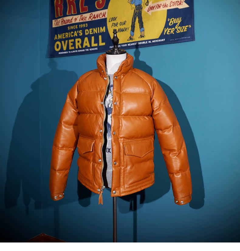 ◇イタリア産シープレザー使用 レザーダウンジャケット◇ S~4XL