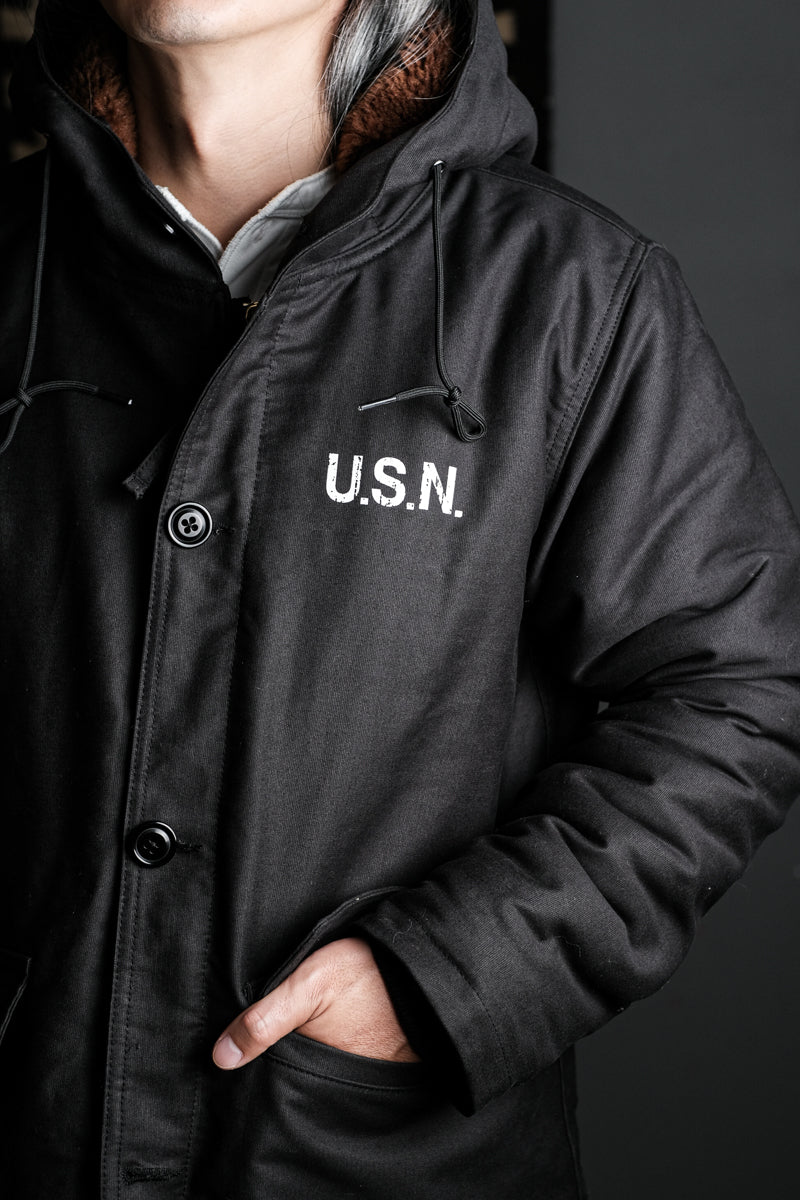 ★ヴィンテージ 復刻 N-2 ウールアルパカ混総ボア USNデッキコート★S~XL