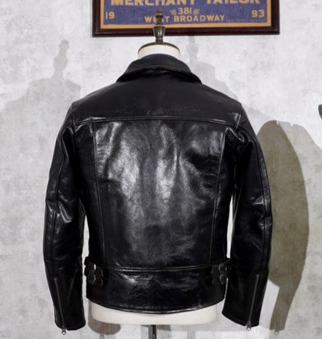 植物タンニン鞣しホースハイド使用 ダブルライダースジャケットS~4XL