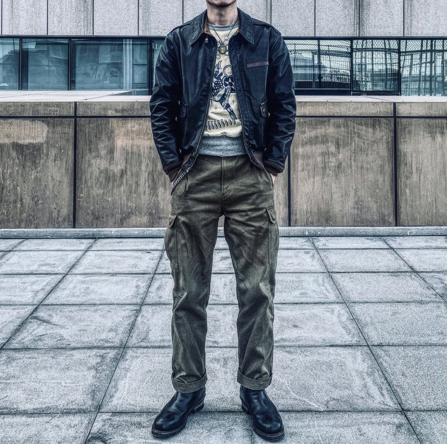 フランス軍M-47前期 復刻 HBTコットンヘリンボーンツイード パンツ/S~3XL