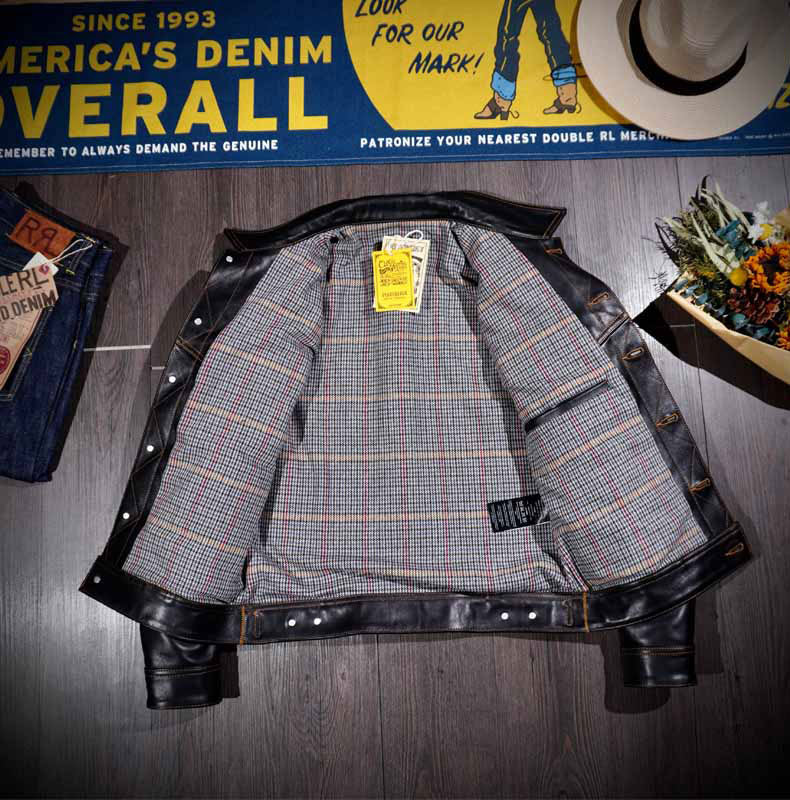 ★ストームライダー型 復刻モデル オイルカウレザージャケット★ブラック S~3XL