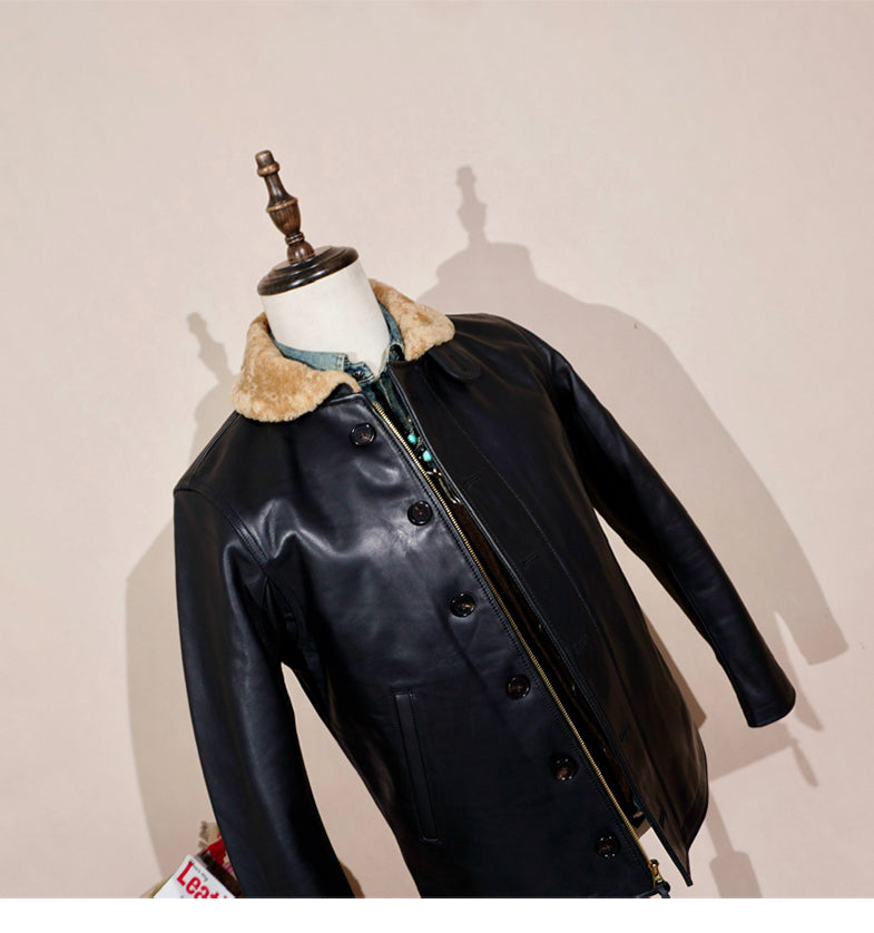 昨シーズン物売り切りSALE★ヴィンテージ復刻 カウレザー N-1デッキジャケット★S~3XL