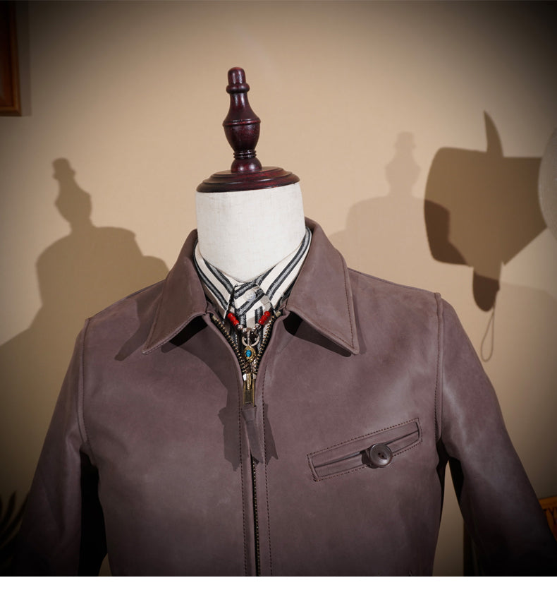 1940's VINTAGE復刻 植物タンニン鞣し 日本製カーフレザー 使用 スポーツジャケット S~3XL