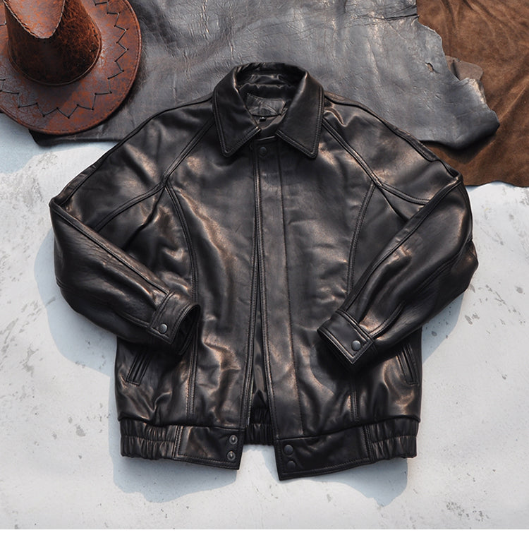 昨シーズン物売り切りSALEプライス△ニュージーランド産シープレザー ブルゾン▽ M~2XL