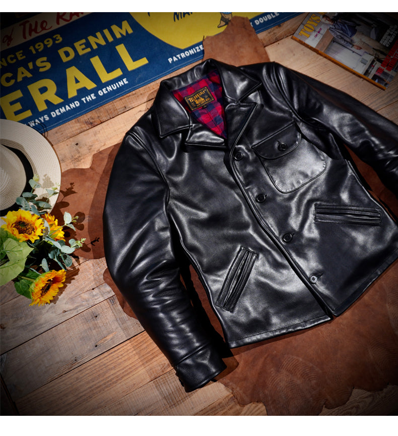 40’s ヴィンテージ復刻デザイン 日本産 牛革使用 レザー ジャケット S~4XL