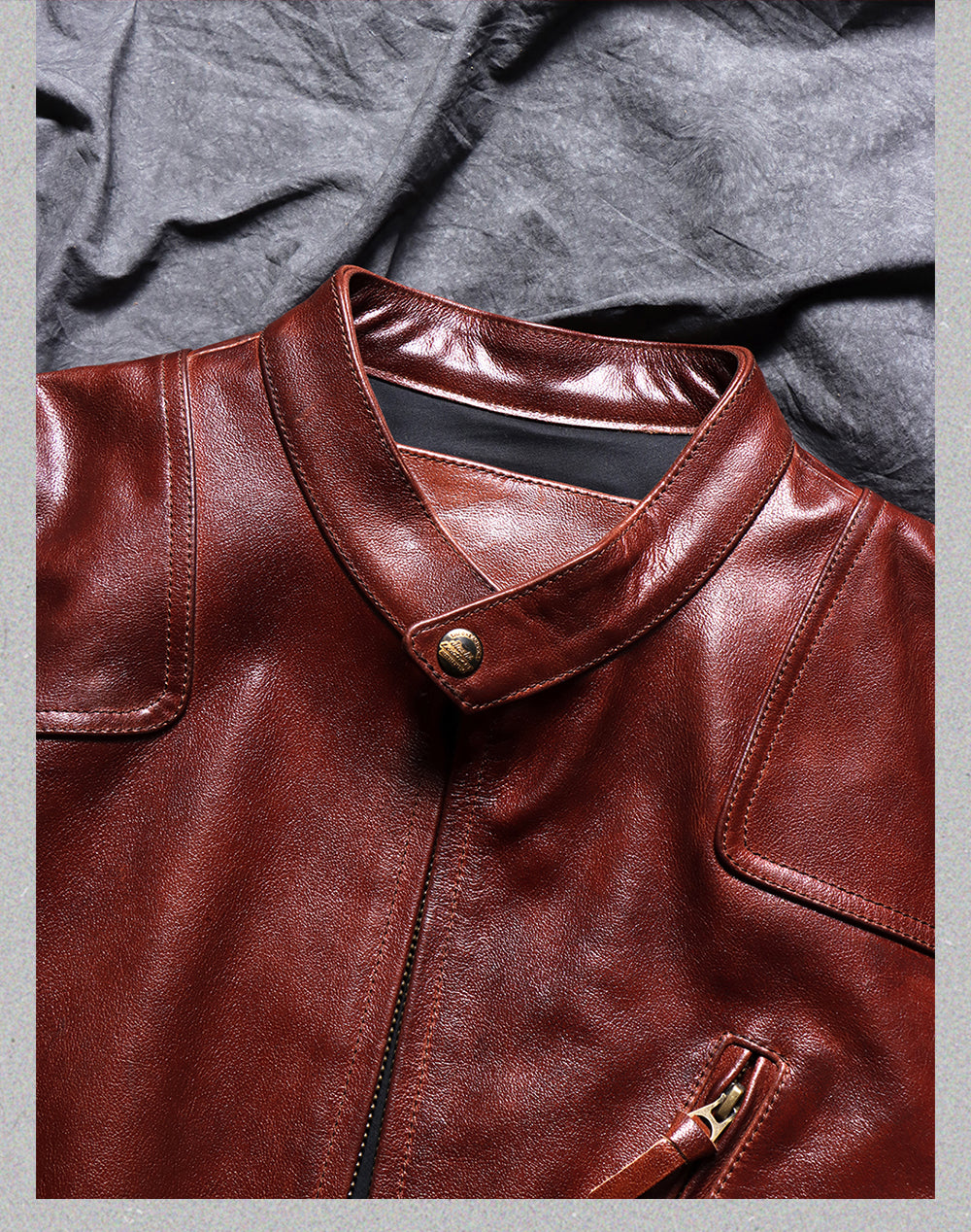 ▲ビンテージ復刻 植物タンニン鞣し ゴートレザー シングルライダース ジャケット▼M~4XL