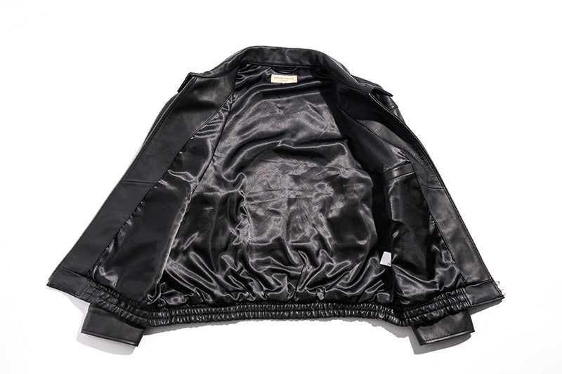 △シープレザー ワイドシルエット ブルゾン▽ M~XL