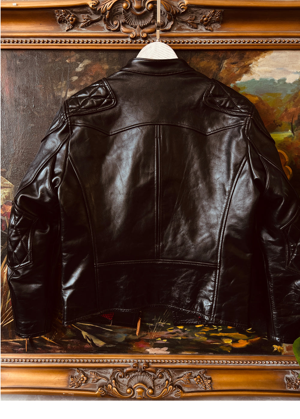 ▲ビンテージ復刻 イタリア産茶芯ホースレザー シングルライダース ジャケット▼S~4XL