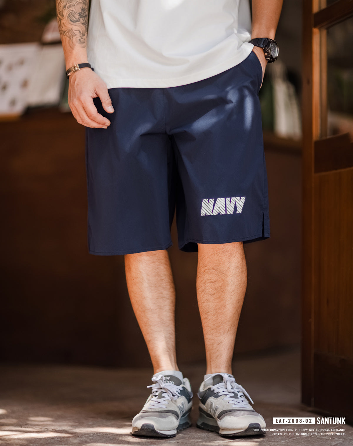 3色展開◆ヴィンテージUS NAVY復刻デザイントレーニング イージーショート パンツ◆サイズM~3XL