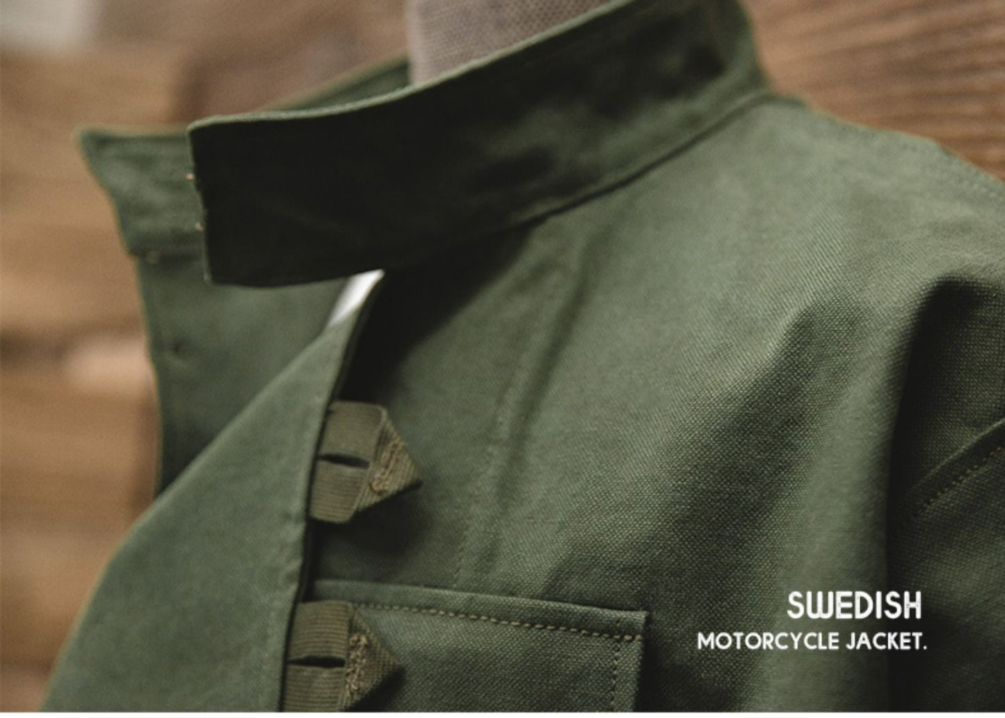 ▲スウェーデン軍 モーターサイクル ジャケット 復刻品 カーキ メンズ▼M~2XL