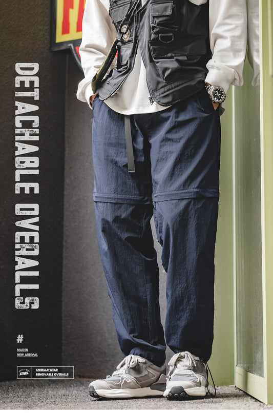 膝下取り外し可能で2WAYスタイル◆ショートパンツにも◆ナイロンアウトドアパンツ◆S~2XL