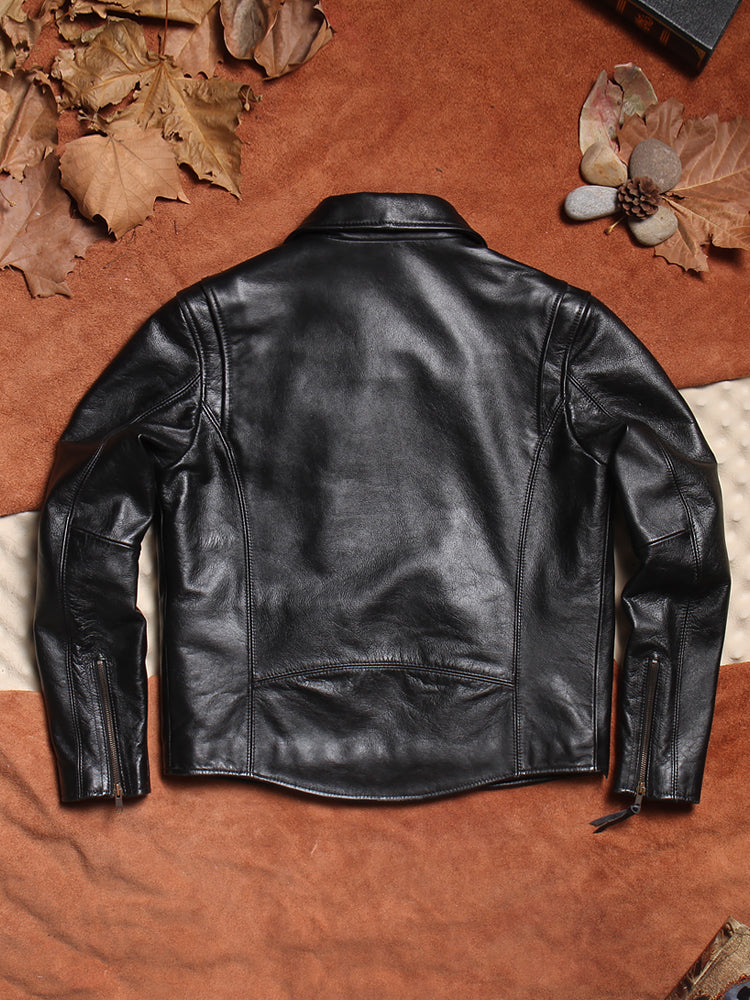 昨シーズン物売り切りセール★カウレザー シングルライダースジャケット★M~5XL