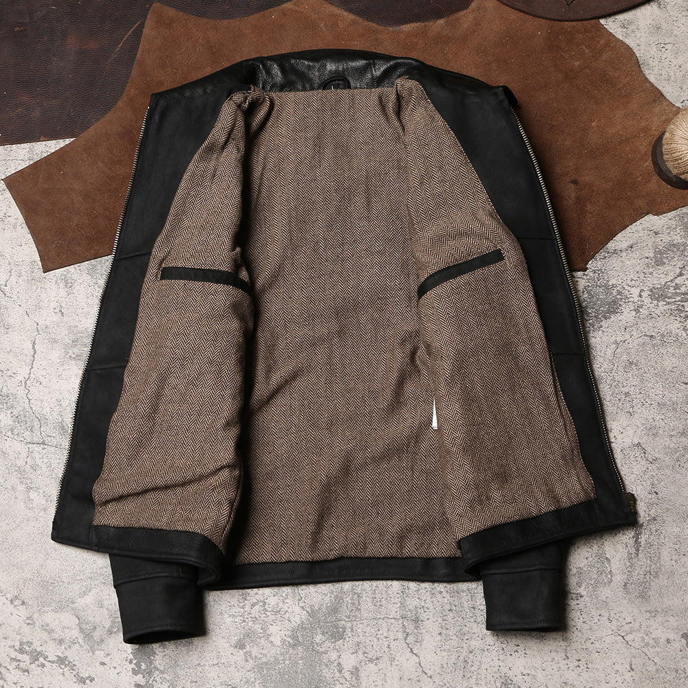 1930’s 復刻型ヴィンテージ加工 カウレザー シングルライダース ジャケット M~5XL