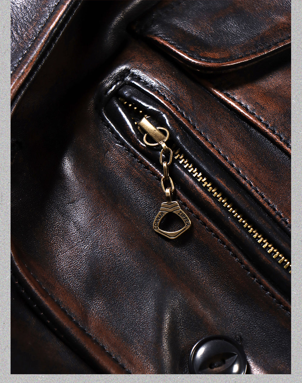 ヴィンテージ 復刻 茶芯 ホースハイド ボタン式ダブルライダースジャケットS~4XL