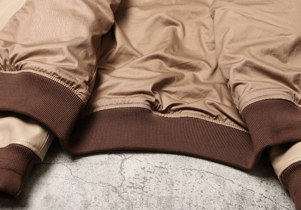 カウレザー MA-1 フライトジャケット クリーム M~4XL