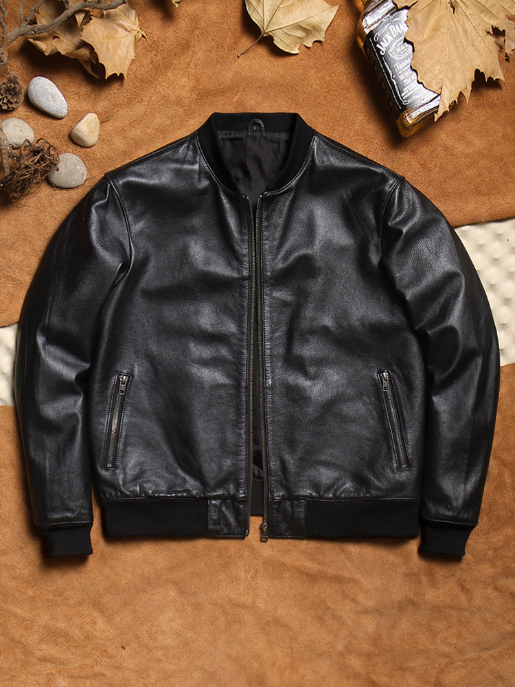昨シーズン物売り切りセール★シープレザー ブルゾン★S~6XL