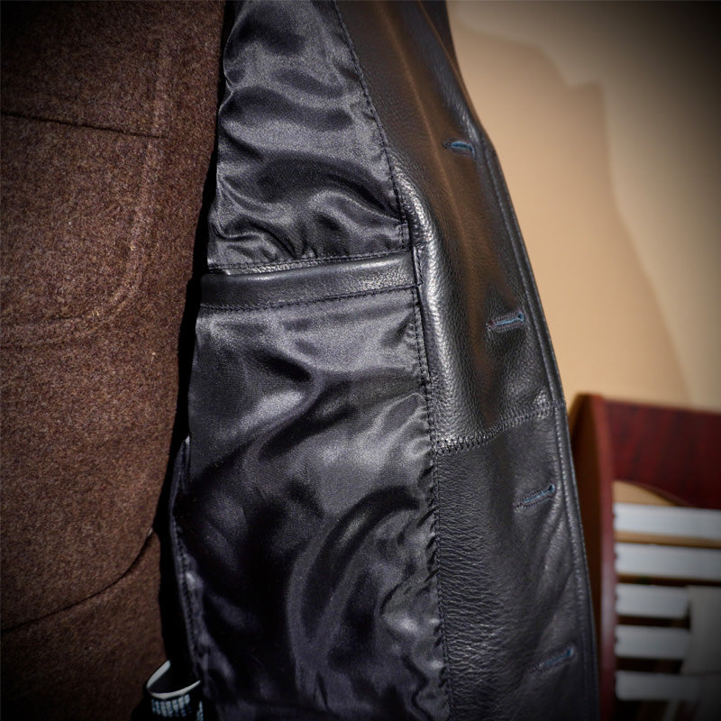 ◇イタリア産 カウレザー使用 レザージャケット◇S~4XL