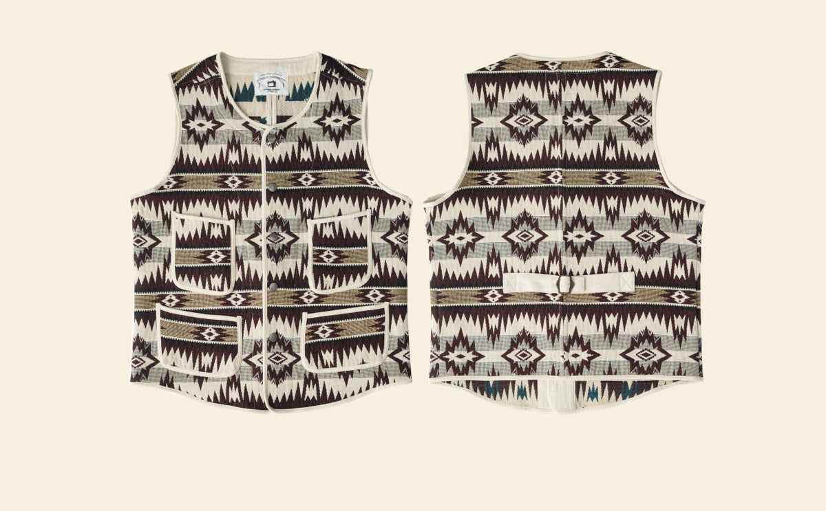 ★ヴィンテージ復刻 ナバホ柄 ジャガードベスト★M~XL