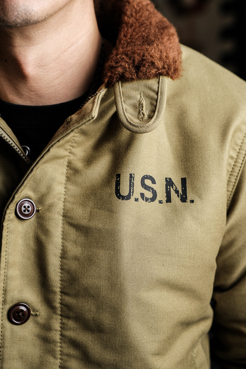 ☆ヴィンテージ 復刻 N-1 ウールアルパカ混総ボア USNデッキジャケット☆S~3XL