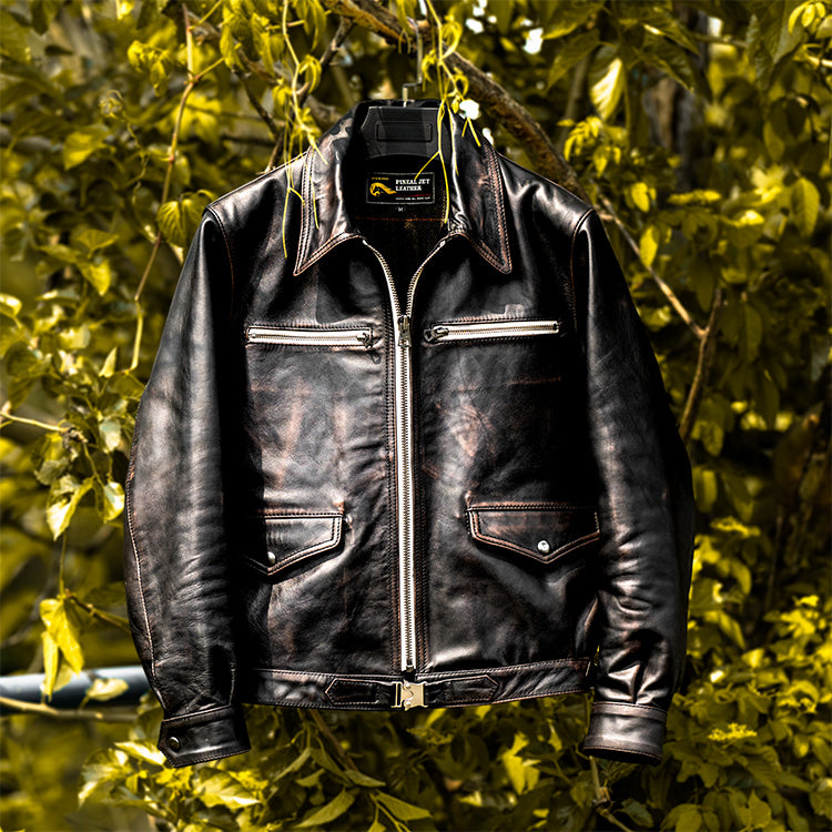 ◇ドイツ空軍復刻 エーリヒ・ハルトマン モデル 茶芯ホースハイドレザージャケット◇M~3XL