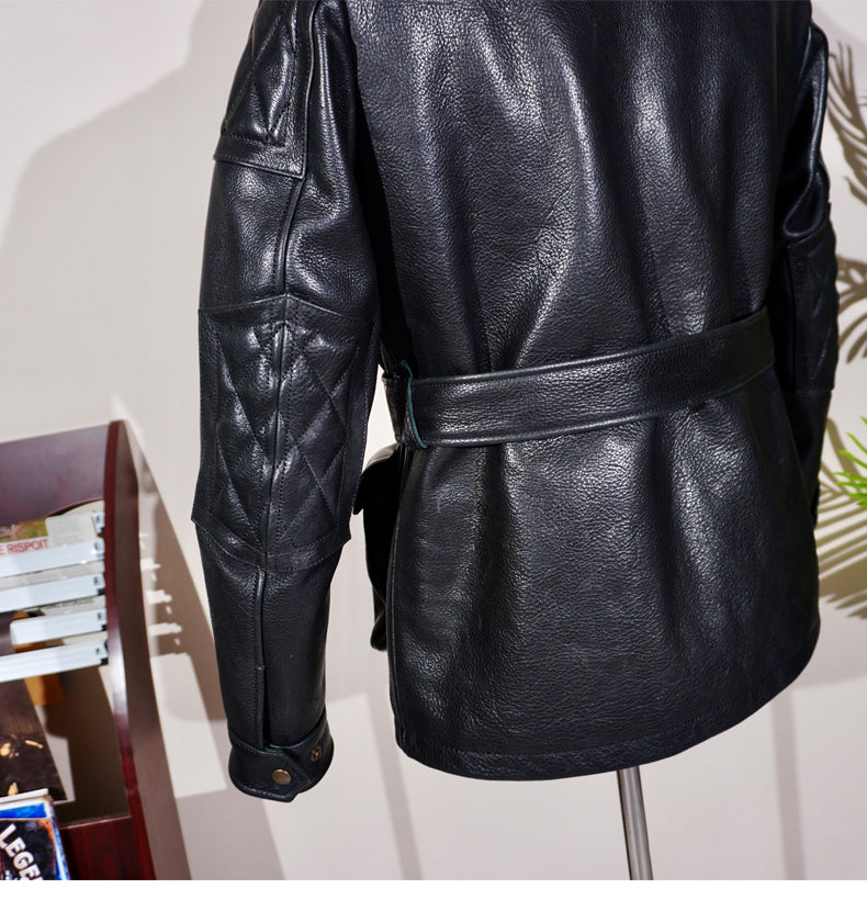 ▲細部のディテールまで完璧な拘り レザー ハンティングジャケット▼S~4XL