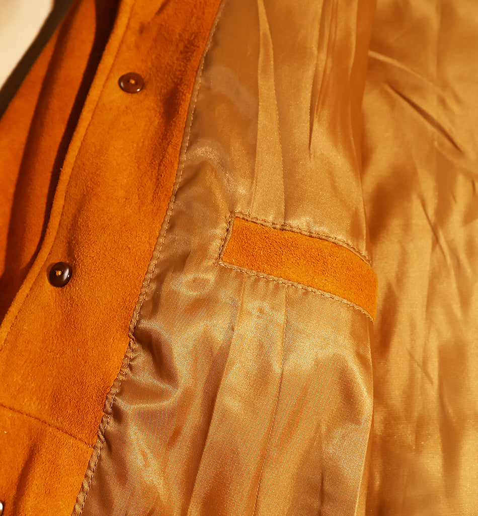★ミリタリースタイル シープレザー スウェード ウエスタンシャツ★S~4XL