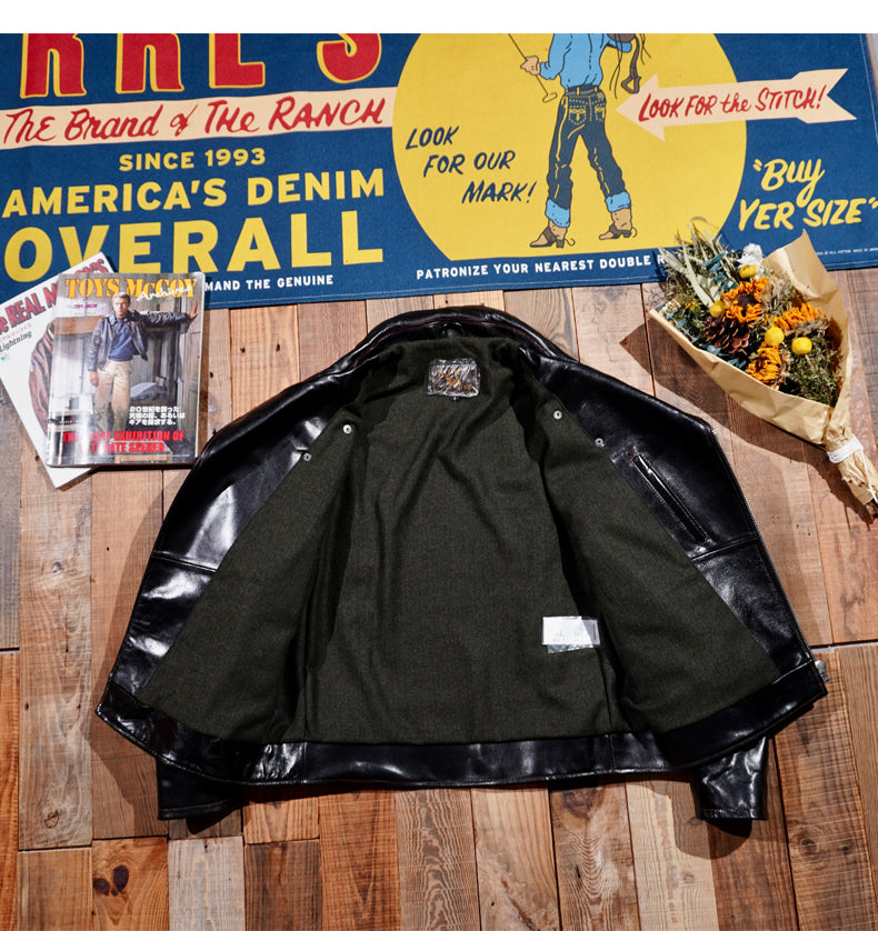 植物タンニン鞣しホースハイド使用 ダブルライダースジャケットS~4XL