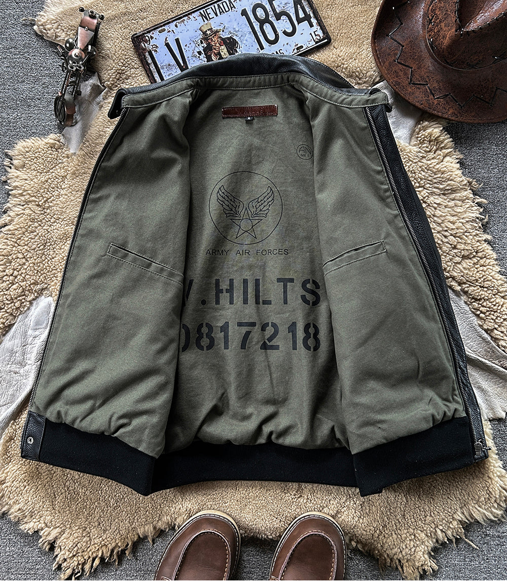 △ヴィンテージ復刻 イタリア産カウレザー使用 A-2ジャケット▽ XL~5XL