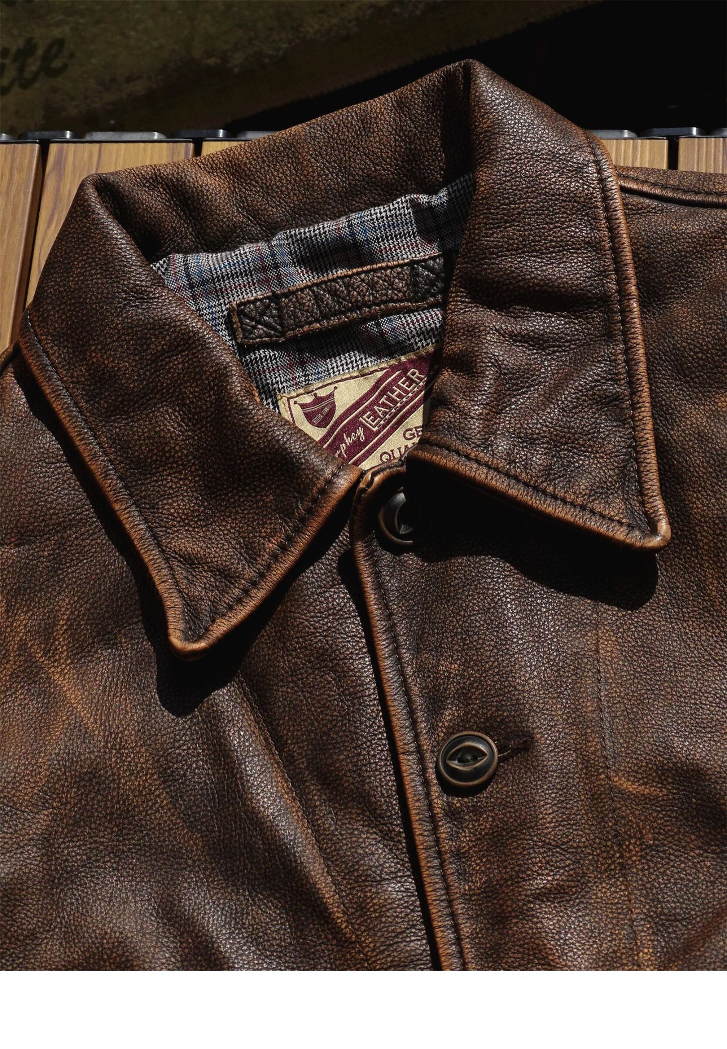 昨シーズン物売り切りSALEプライス◆1920's VINTAGE復刻デザイン茶芯 カーフレザー ジャケット◆S~5XL