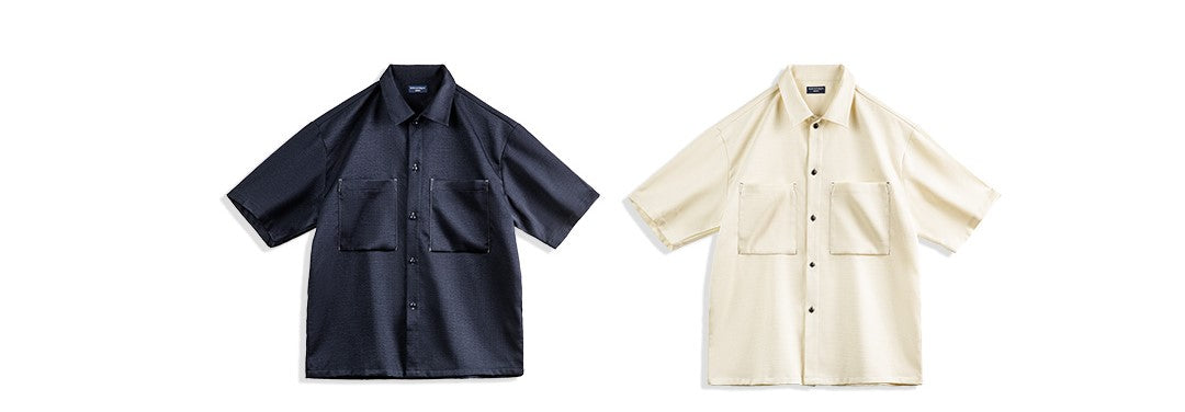 2色展開表情豊かなテクスチャー★ビッグシルエットシャツ★S~3XL