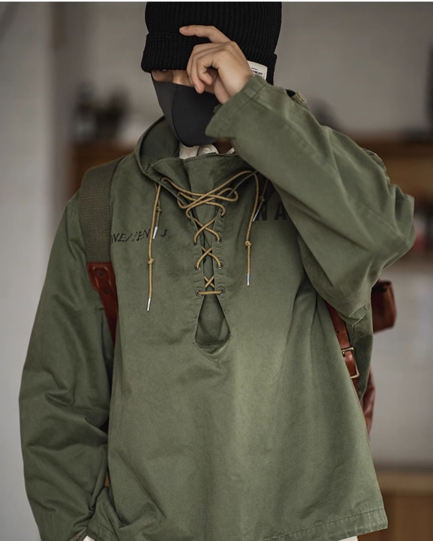 ◇アメリカ海軍 USNレインパーカー ミリタリー レースアップ パーカー◇S~2XL