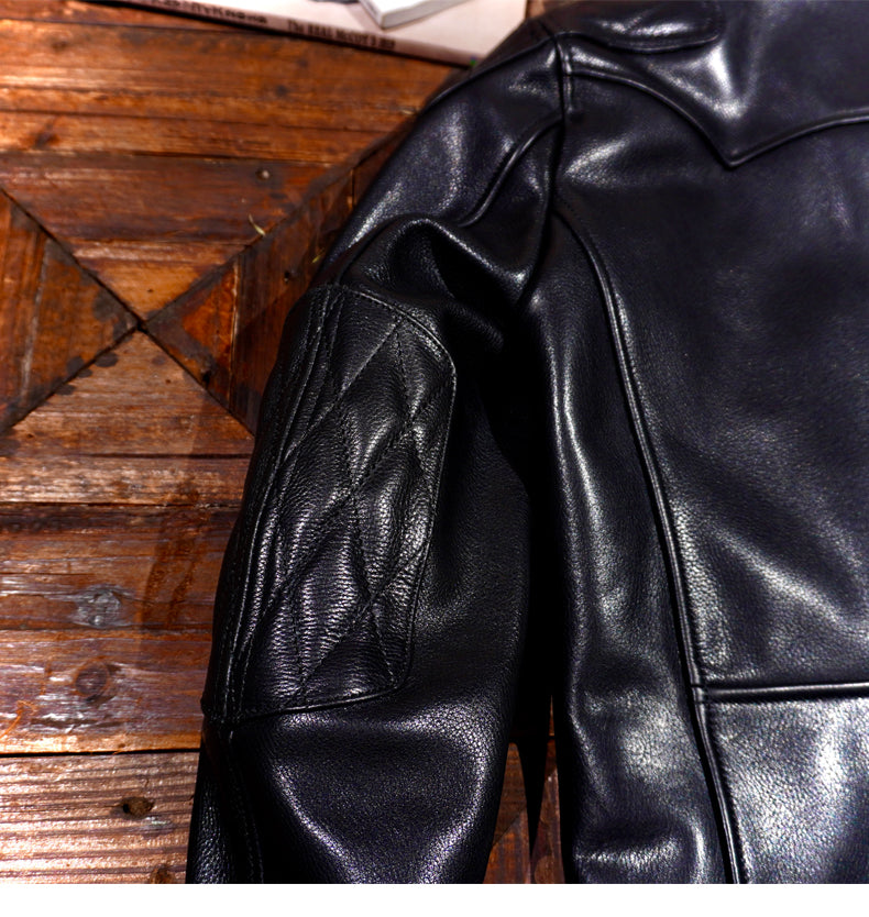 ▲ビンテージ復刻 水染カウレザー シングルライダース ジャケット▼S~4XL