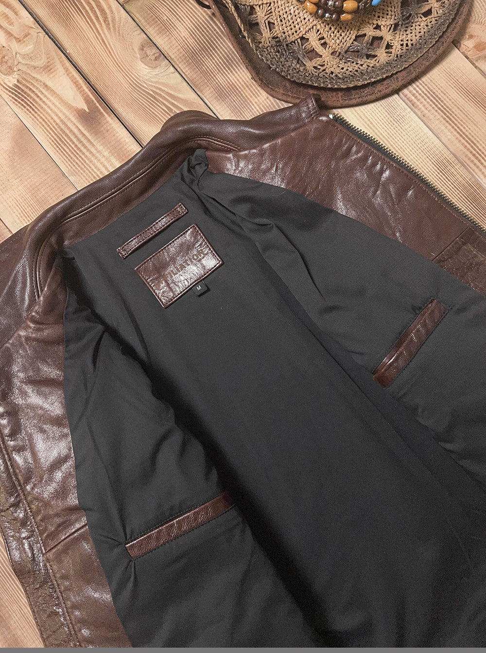 SALEプライス★VINTAGE復刻デザイン 植物タンニンなめし ゴートレザー シングルライダースジャケット★M~5XL ブラウン