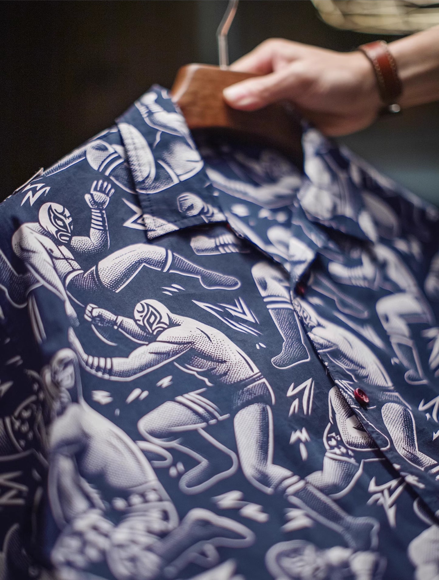 ▲覆面レスラー総柄 アロハシャツ▼S~2XL