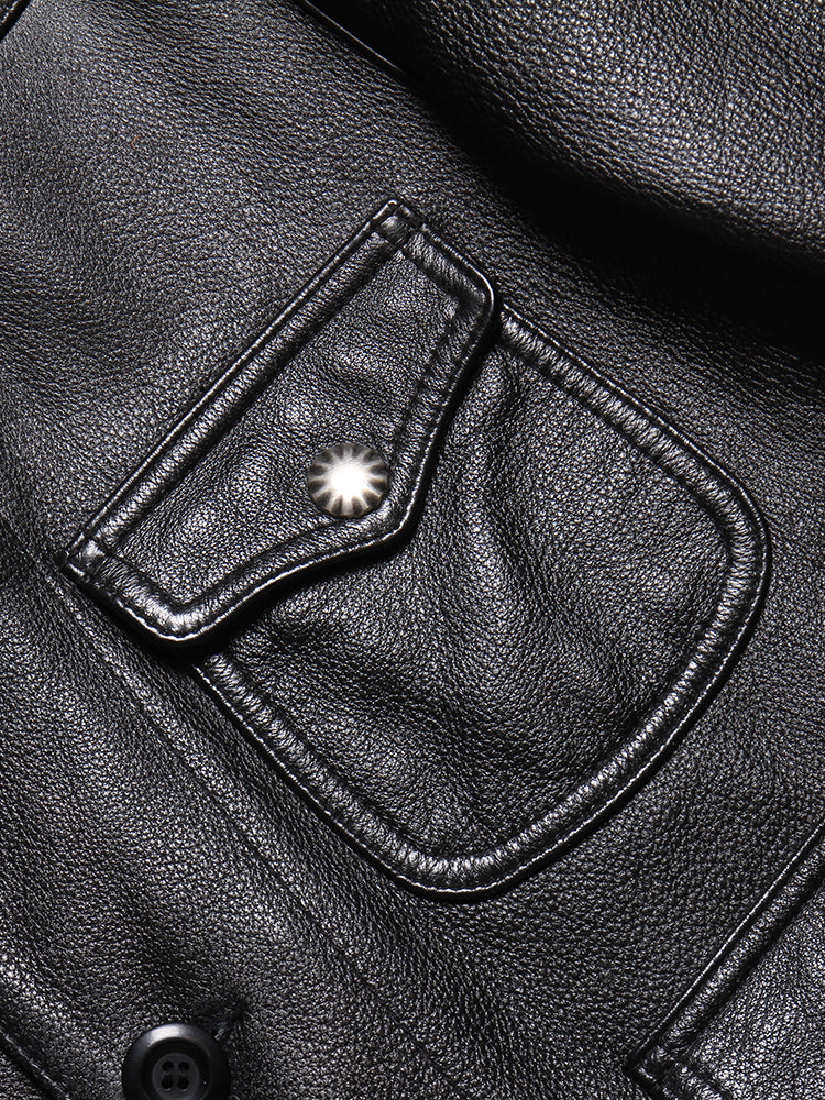 ☆コンチョボタン カウレザーウエスタンジャケット☆M~5XL