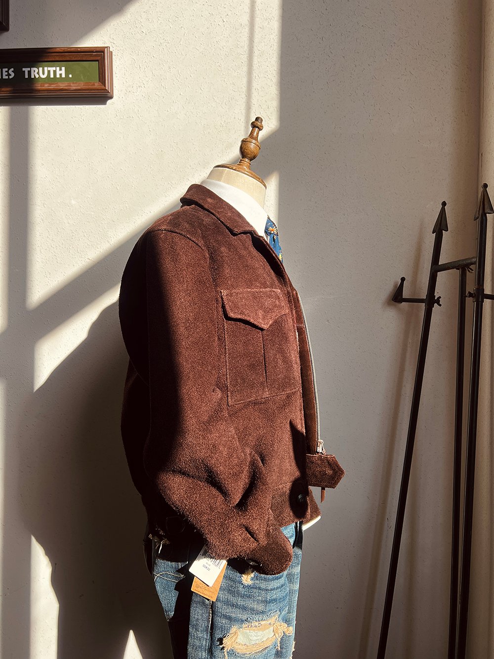 ▲ヴィンテージ復刻 スウェードレザーアイゼンハワー アイクジャケット▼S~3XL